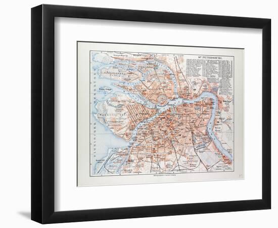 Map of St. Petersburg Russia, 1899-null-Framed Giclee Print