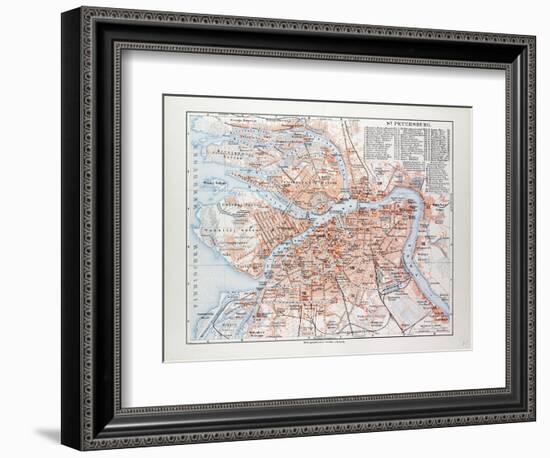 Map of St. Petersburg Russia, 1899-null-Framed Giclee Print