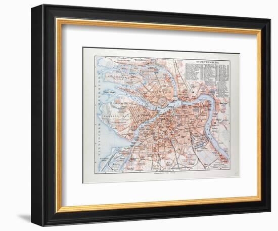 Map of St. Petersburg Russia, 1899-null-Framed Giclee Print