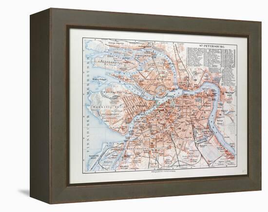 Map of St. Petersburg Russia, 1899-null-Framed Premier Image Canvas