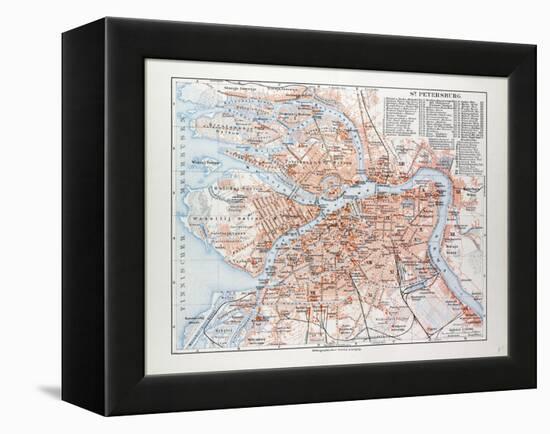 Map of St. Petersburg Russia, 1899-null-Framed Premier Image Canvas