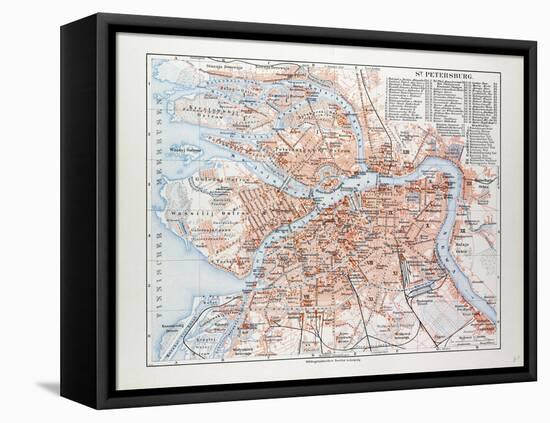 Map of St. Petersburg Russia, 1899-null-Framed Premier Image Canvas