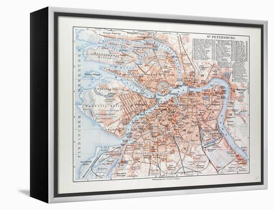 Map of St. Petersburg Russia, 1899-null-Framed Premier Image Canvas