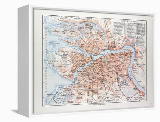 Map of St. Petersburg Russia, 1899-null-Framed Premier Image Canvas