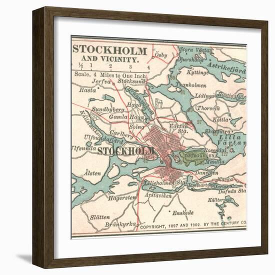 Map of Stockholm (C. 1900), Maps-Encyclopaedia Britannica-Framed Art Print