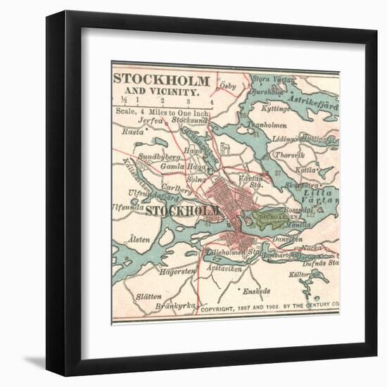 Map of Stockholm (C. 1900), Maps-Encyclopaedia Britannica-Framed Art Print