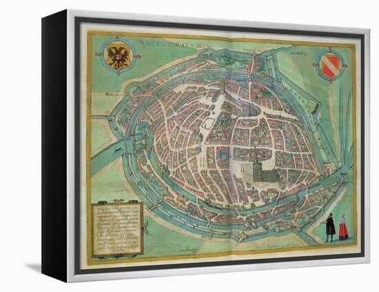 Map of Strasbourg, from Civitates Orbis Terrarum by Georg Braun-Joris Hoefnagel-Framed Premier Image Canvas