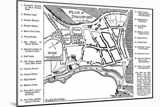 Map of Stratford-Upon-Avon, Warwickshire, 1759-Edward Hull-Mounted Giclee Print