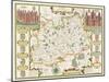 Map of Surrey, engraved by Jodocus Hondius-John Speed-Mounted Giclee Print