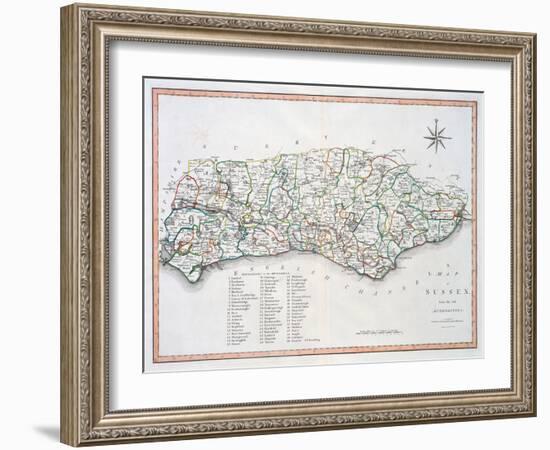 Map of Sussex, 26th March 1805-John Cary-Framed Giclee Print