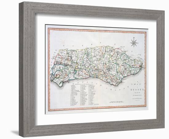 Map of Sussex, 26th March 1805-John Cary-Framed Giclee Print