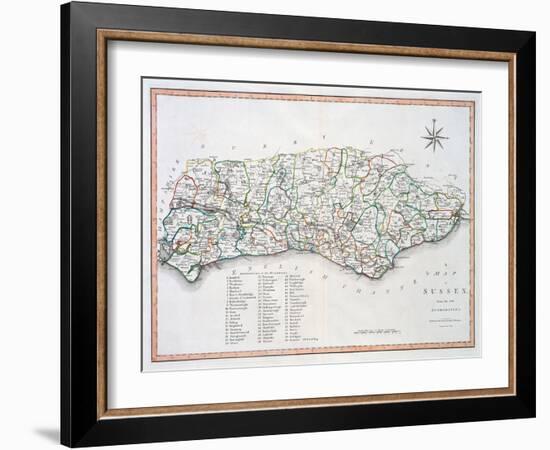 Map of Sussex, 26th March 1805-John Cary-Framed Giclee Print