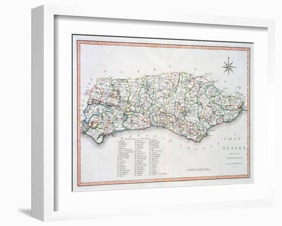 Map of Sussex, 26th March 1805-John Cary-Framed Giclee Print