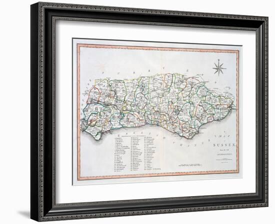 Map of Sussex, 26th March 1805-John Cary-Framed Giclee Print