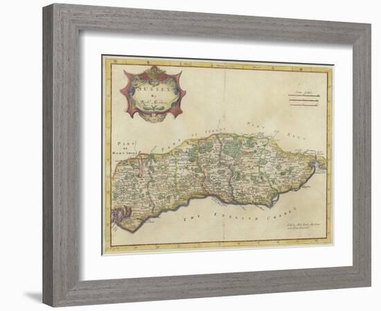 Map of Sussex-Robert Morden-Framed Giclee Print