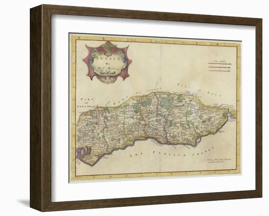 Map of Sussex-Robert Morden-Framed Giclee Print