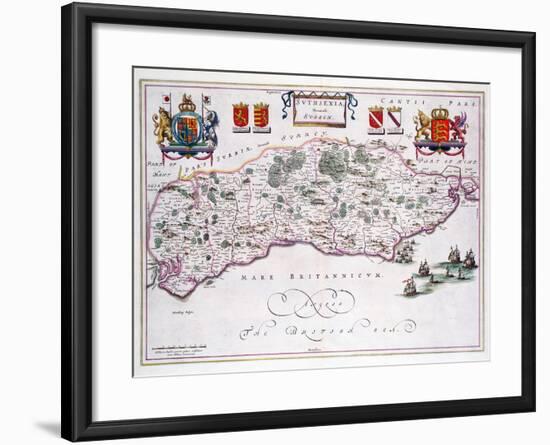 Map of Sussex-null-Framed Giclee Print