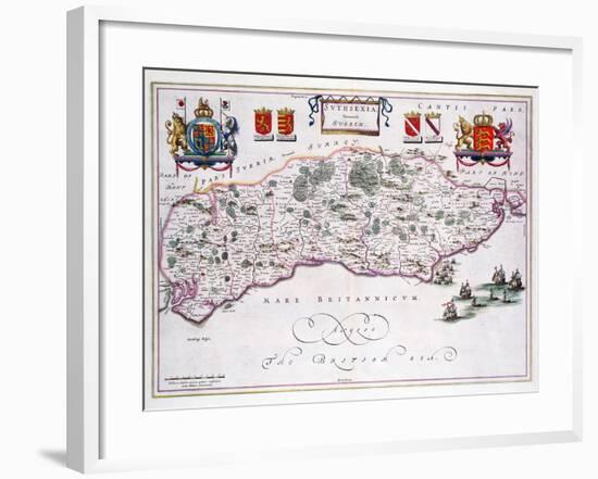 Map of Sussex-null-Framed Giclee Print