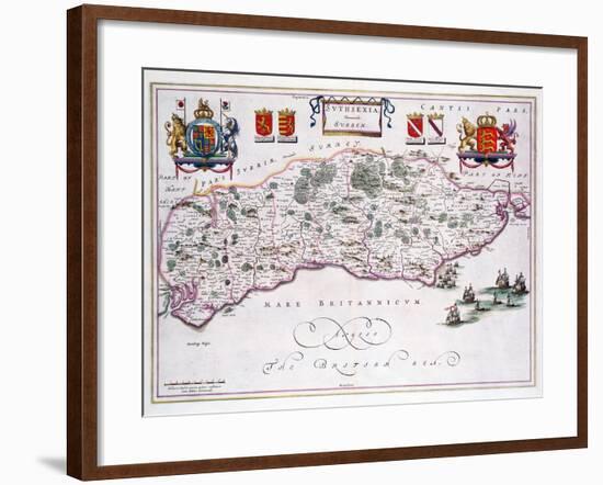 Map of Sussex-null-Framed Giclee Print