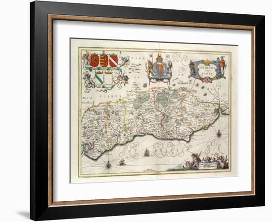 Map of Sussex-null-Framed Giclee Print