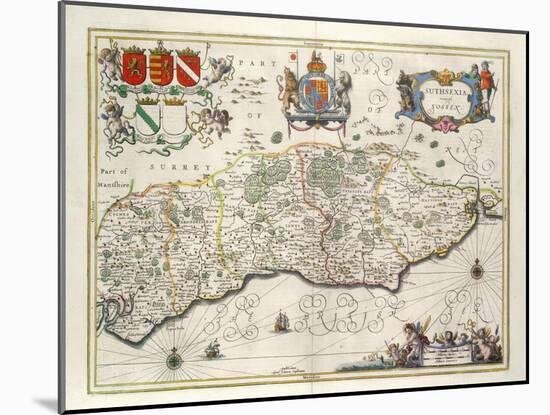 Map of Sussex-null-Mounted Giclee Print