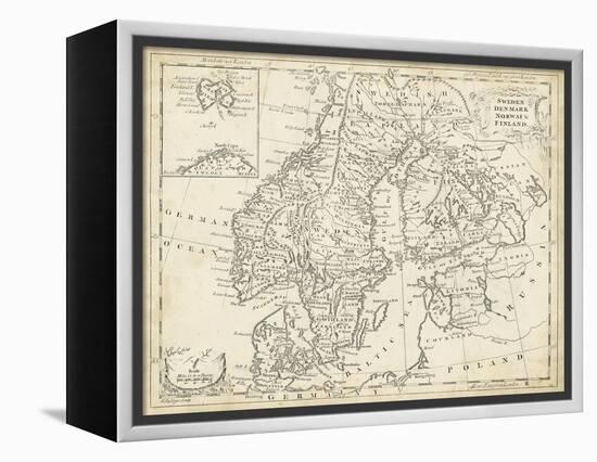 Map of Sweden and Denmark-T. Jeffreys-Framed Stretched Canvas