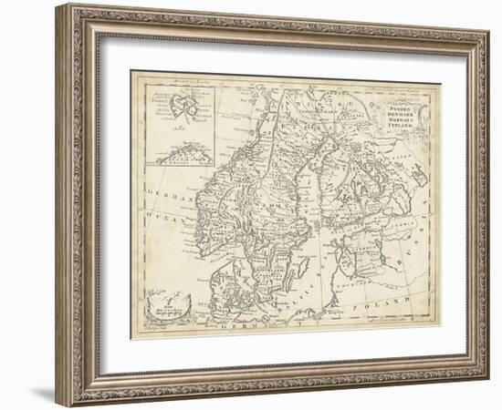 Map of Sweden and Denmark-T. Jeffreys-Framed Art Print