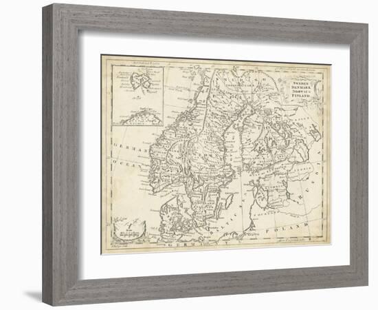 Map of Sweden and Denmark-T. Jeffreys-Framed Art Print