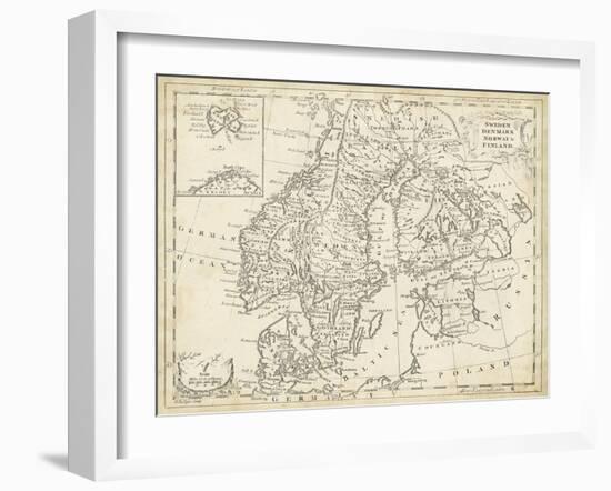 Map of Sweden and Denmark-T. Jeffreys-Framed Art Print