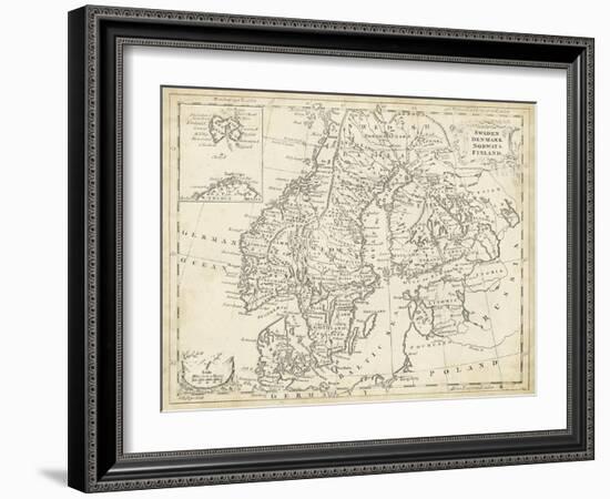 Map of Sweden and Denmark-T. Jeffreys-Framed Art Print