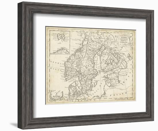 Map of Sweden and Denmark-T. Jeffreys-Framed Art Print