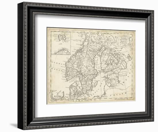 Map of Sweden and Denmark-T. Jeffreys-Framed Art Print