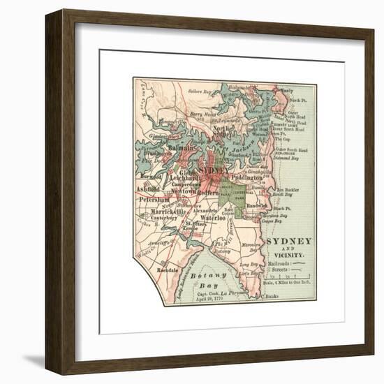 Map of Sydney (C. 1900), Maps-Encyclopaedia Britannica-Framed Giclee Print