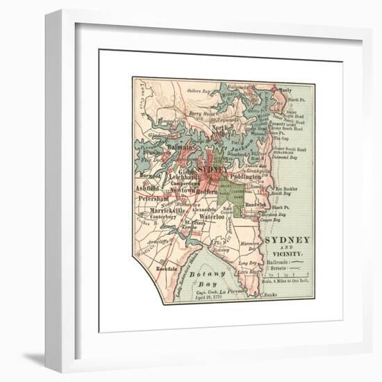 Map of Sydney (C. 1900), Maps-Encyclopaedia Britannica-Framed Giclee Print