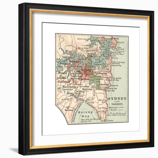 Map of Sydney (C. 1900), Maps-Encyclopaedia Britannica-Framed Giclee Print