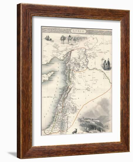 Map of Syria, 1851-John Tallis-Framed Giclee Print