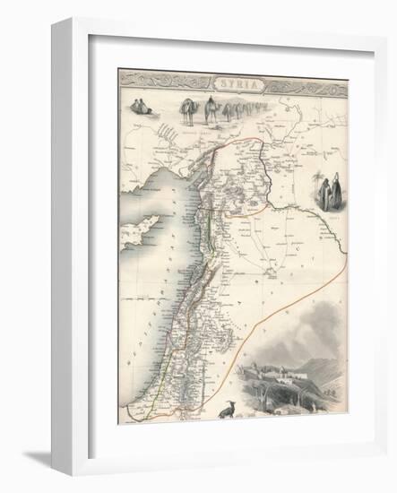 Map of Syria, 1851-John Tallis-Framed Giclee Print