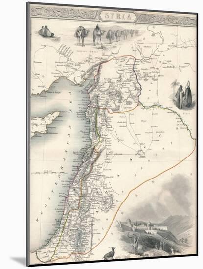 Map of Syria, 1851-John Tallis-Mounted Giclee Print