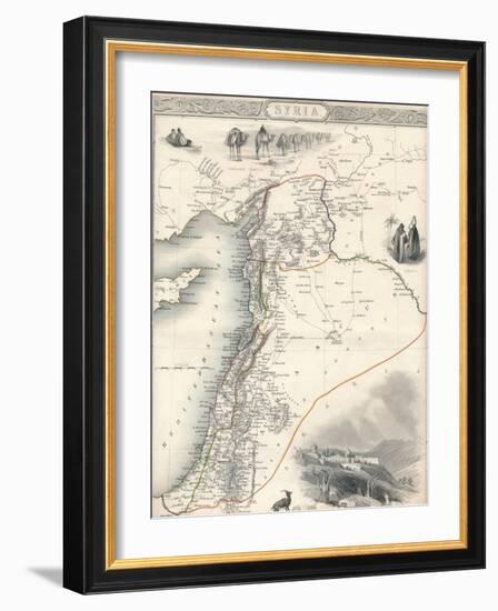 Map of Syria, 1851-John Tallis-Framed Giclee Print