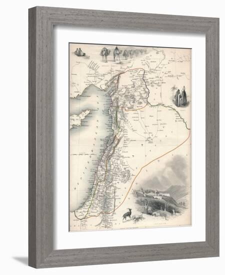 Map of Syria, 1851-John Tallis-Framed Giclee Print