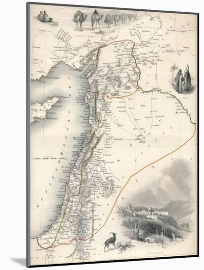 Map of Syria, 1851-John Tallis-Mounted Giclee Print