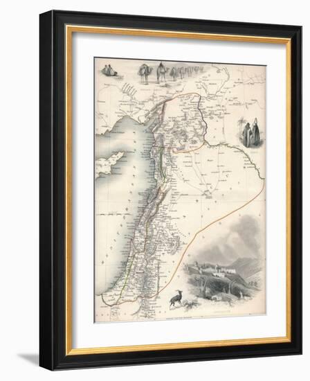 Map of Syria, 1851-John Tallis-Framed Giclee Print