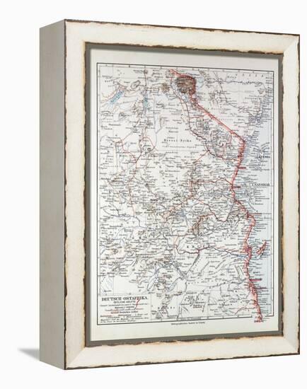 Map of Tanzania Kilimanjaro, 1899-null-Framed Premier Image Canvas