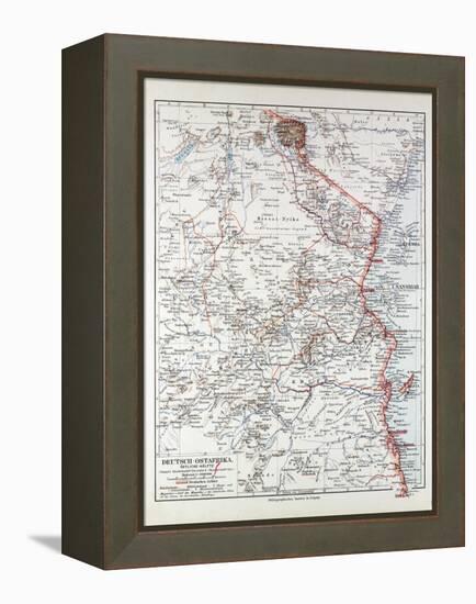 Map of Tanzania Kilimanjaro, 1899-null-Framed Premier Image Canvas