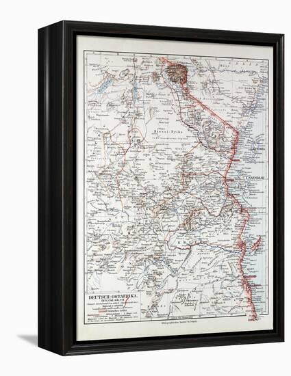 Map of Tanzania Kilimanjaro, 1899-null-Framed Premier Image Canvas