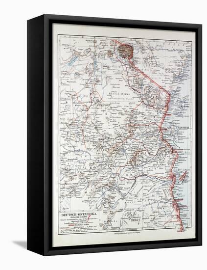 Map of Tanzania Kilimanjaro, 1899-null-Framed Premier Image Canvas