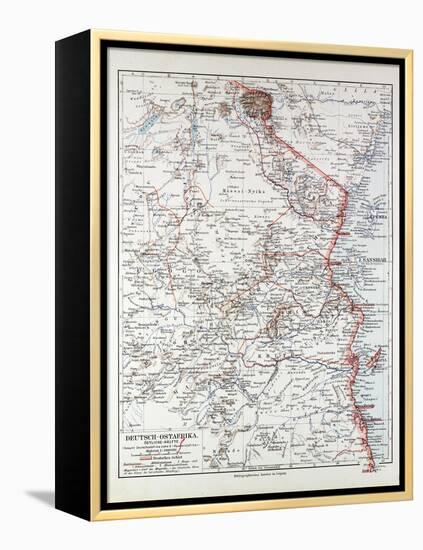 Map of Tanzania Kilimanjaro, 1899-null-Framed Premier Image Canvas