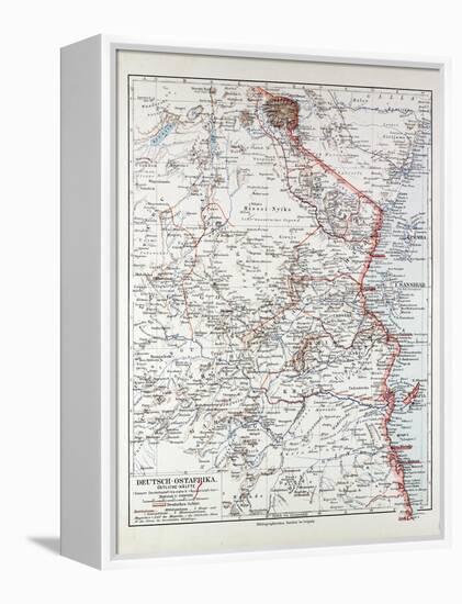 Map of Tanzania Kilimanjaro, 1899-null-Framed Premier Image Canvas