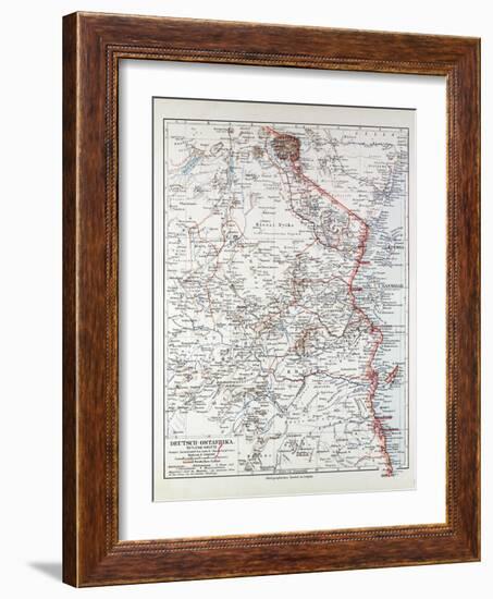 Map of Tanzania Kilimanjaro, 1899-null-Framed Giclee Print