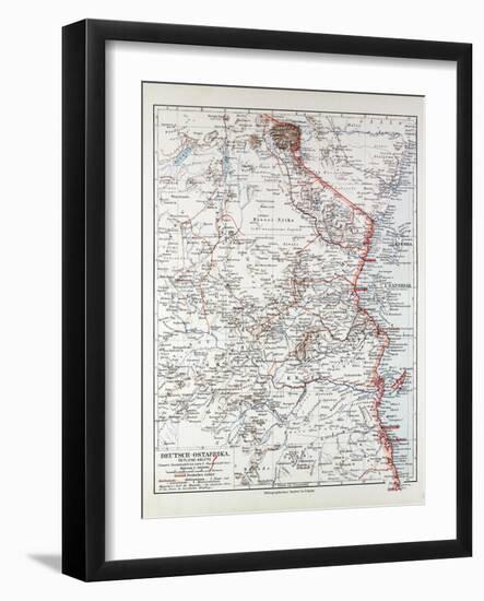 Map of Tanzania Kilimanjaro, 1899-null-Framed Giclee Print